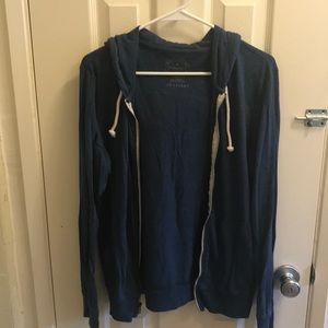 American Eagle - blue thin zip up sweater